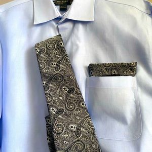 Men's neck tie/ pocket hanky set